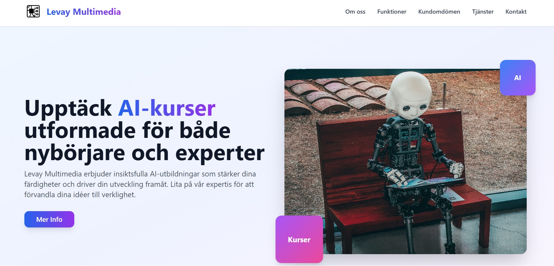 Levay Multimedia website after OneClick transformation